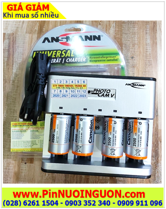 Ansman PhotoCam V _Bộ sạc Pin PhotoCam V kèm 4 pin sạc D Camelion NH-D2500BP2 (D2500mAh 1.2v)